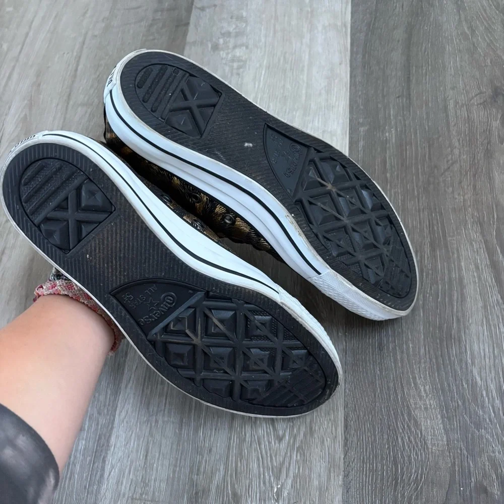 Converse All Star High Top Gold and Black Women's size 7.5 Sneaker - Picture 6 of 14